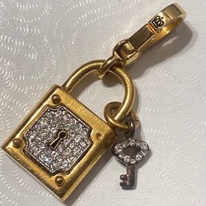 Y2K Juicy Couture Lock and Key Charm PAVE SWAROVSKI CRYSTALS PADLOCK